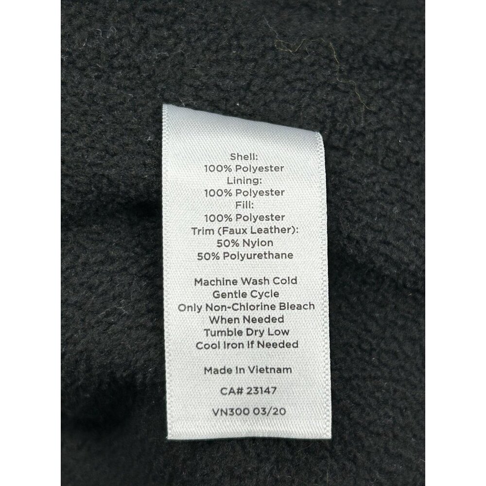 Talbots Womens Quilted Puffer Vest S Black Faux Leather Trim Polyester - Picture 10 of 11